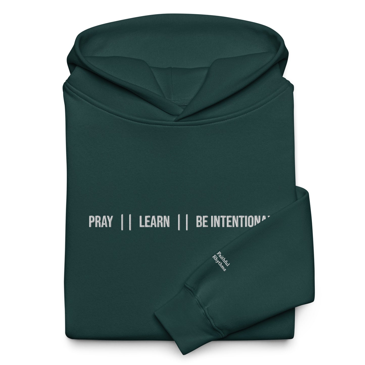 Pray  ||  Learn  ||  Be Intentional  -  Unisex Oversized Hoodie